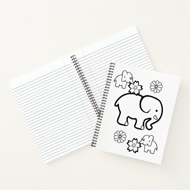 Eléphant colorant Carnet spiral (Intérieur)