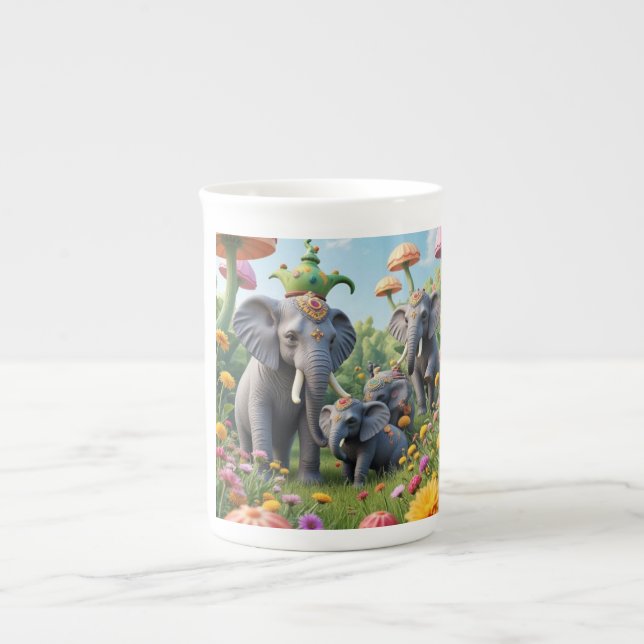 Elephant colourful whimsical mug (Devant)
