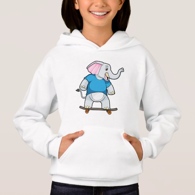 Elephant comme patineur avec skateboard (Devant)
