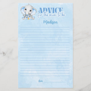 Elephant Conseils pour Maman Jeu de Baby shower