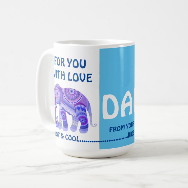 ÉLÉPHANT COOL POUR PAPA - MUG À CAFE (Devant gauche)