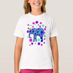 Eléphant couronné avec T-shirt Pois fille