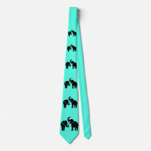Eléphant Cravate Turquoise ou Choisir la couleur