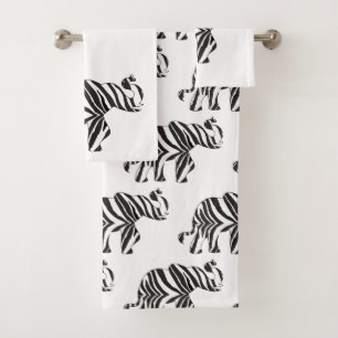 Elephant dans une impression Zèbre