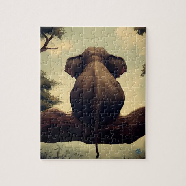 Éléphant d'arbre - Puzzle (Vertical)