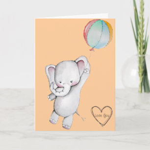 Éléphant de bébé avec la carte de voeux de jaune
