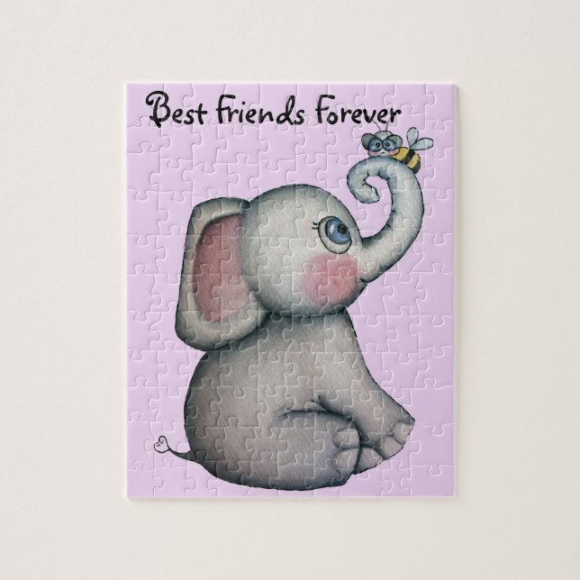 Éléphant de bébé avec le puzzle d'abeille (Vertical)