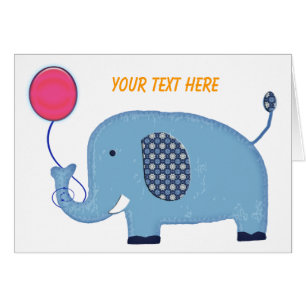 Éléphant de bleus layette avec le blanc de ballon