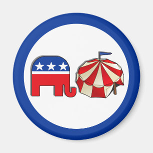 Eléphant de cirque républicain et aimant de tente