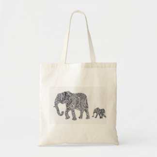 Éléphant de Paisley et sac fourre-tout à