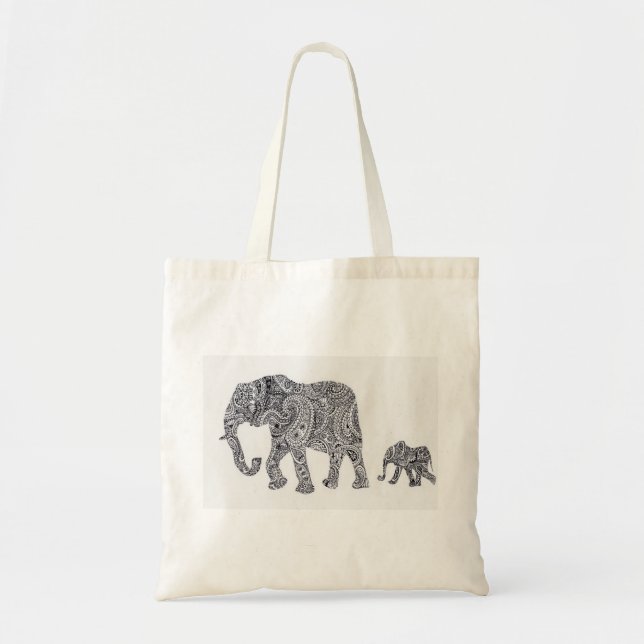 Éléphant de Paisley et sac fourre-tout à (Devant)