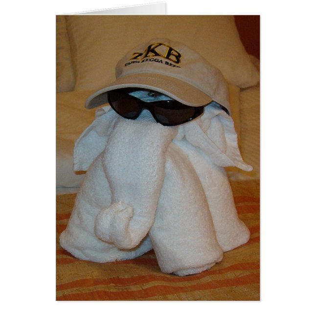 Éléphant de serviette avec des lunettes de soleil (Devant)