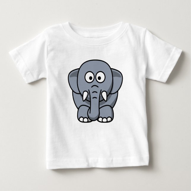 Eléphant drôle mignon - T-shirt gris (Devant)