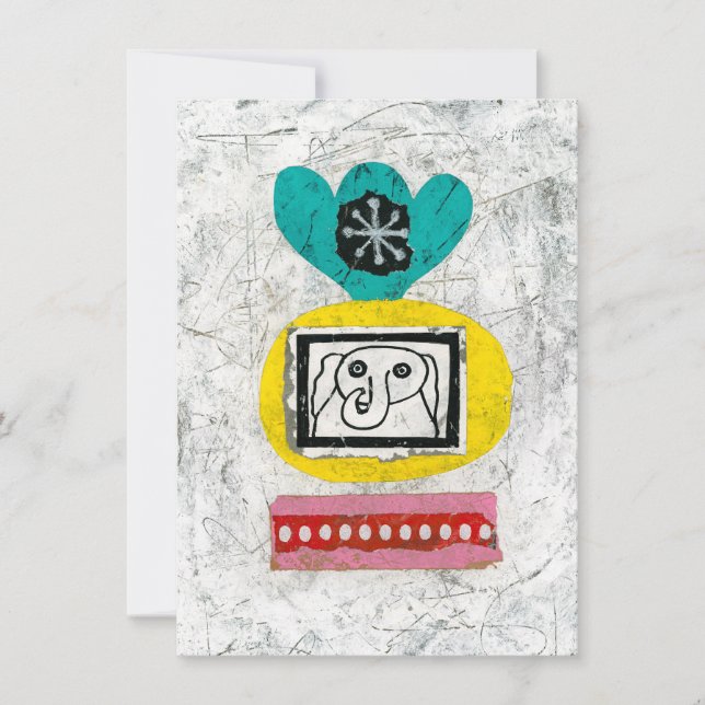 Elephant Est Carte De Voeux Par Câble (Devant)