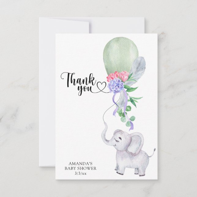 Éléphant et ballon Merci (Devant)