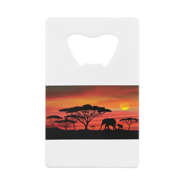 eLEPHANT ET coucher du soleil du Serengeti (Devant)