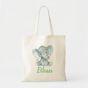 Elephant et nom Sac fourre-tout d'impression