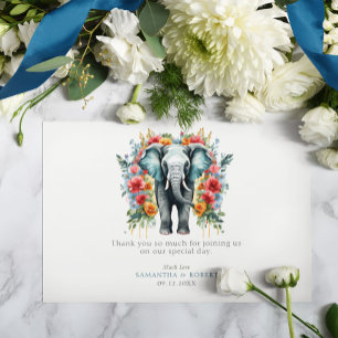 Éléphant Floral Bay Bleu et Blanc Merci