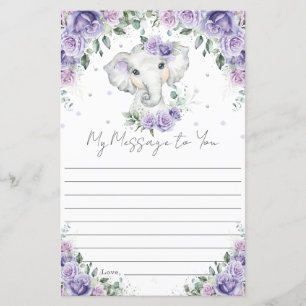 Eléphant Floral Violet Message Capsule Anniversair