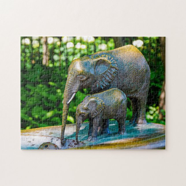 Eléphant Fontaine Puzzle (Horizontal)