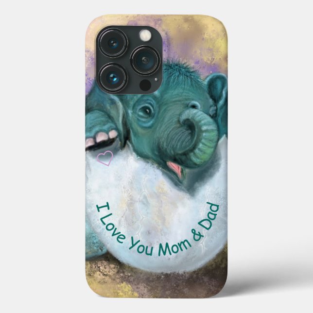 Eléphant Hatching drôle coque iphone - Texte perso (Verso)