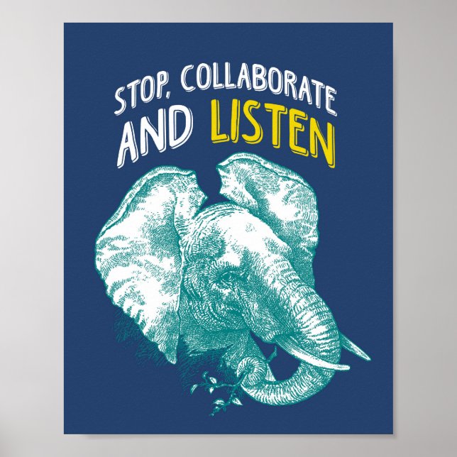 Éléphant Hip Hop | Impression d'art poster 8x10 (Devant)