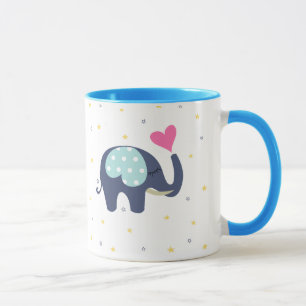 Eléphant imprimé mignon tasse à café