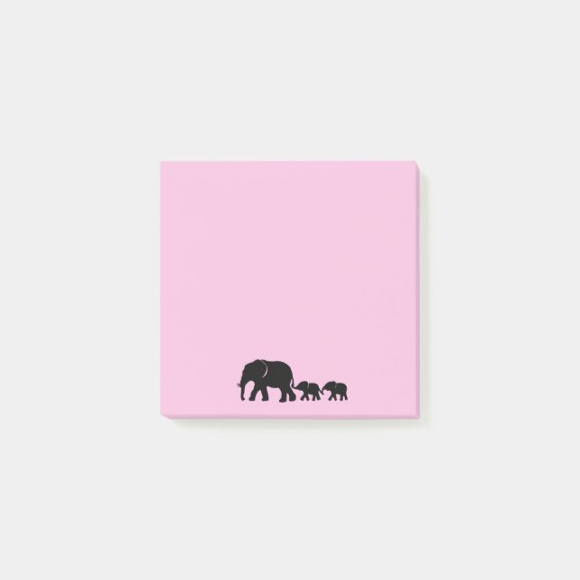 Éléphant maman avec des bébés Post-it (Devant)