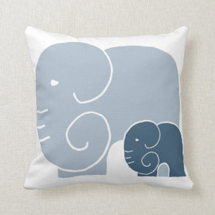Eléphant Maman & Baby jeter le coussin