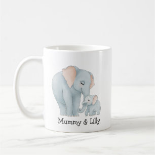Eléphant maman et bébé - Mug de famille personnali