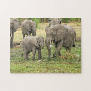 Eléphant Mère et Bébé Animal Puzzle Puzzle