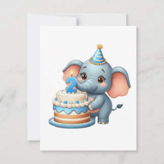Éléphant Mignon 2ème Anniversaire