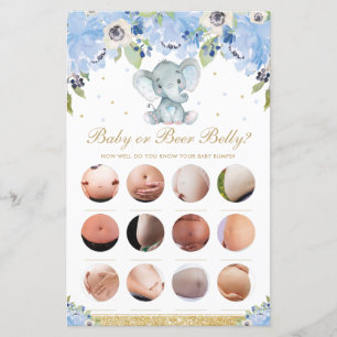 Éléphant mignon à fleurs bleues bébé ou jeu de ven