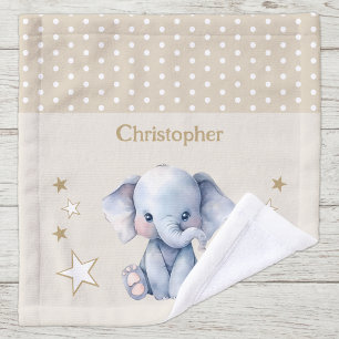 Éléphant mignon ajouter nom pois étoiles marron