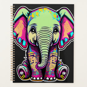 Eléphant mignon assis illustration numérique