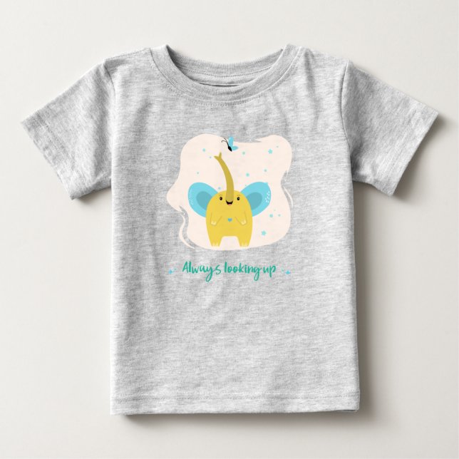 Éléphant Mignon Avec Texte Toujours Vers le Haut (Devant)