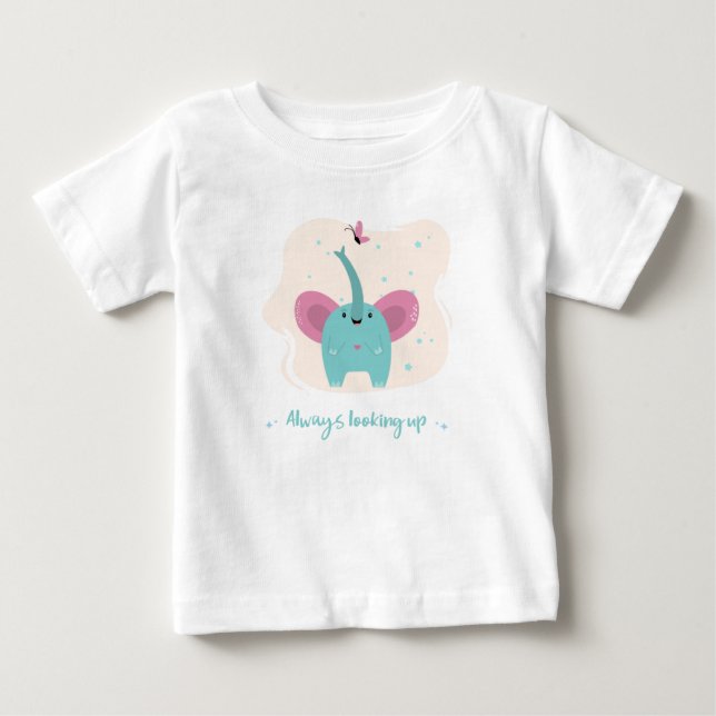 Éléphant Mignon Avec Texte Toujours Vers le Haut (Devant)