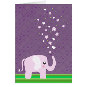 Éléphant mignon dans rose girly et le pourpre