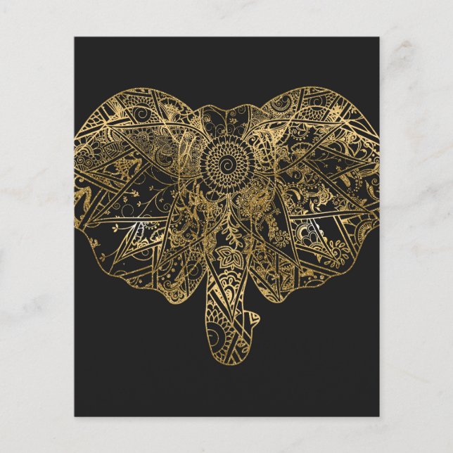 Eléphant mignon dessiné à la main Fleur de henné (Devant)