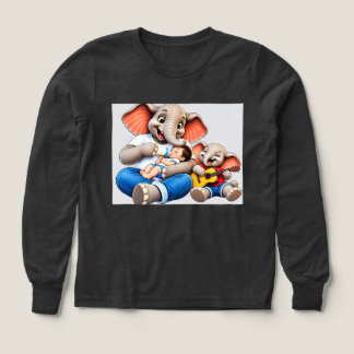 éléphant mignon maman et bébé éléphant t-shirt-ani