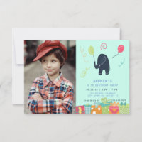 Eléphant mignon | Photo Carte fête d'anniversaire