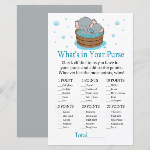 Eléphant mignon Qu'y a-t-il dans votre sac à main