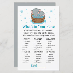 Eléphant mignon Qu'y a-t-il dans votre sac à main