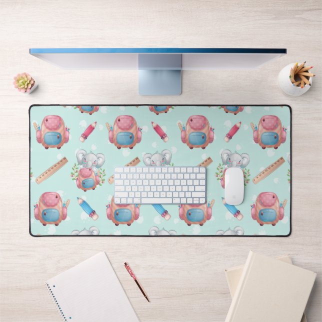Éléphant motif de rentrée scolaire (Bureau 1)