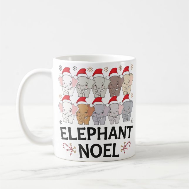 Elephant Noel Mug : Festive Holiday Cheer (Gauche)