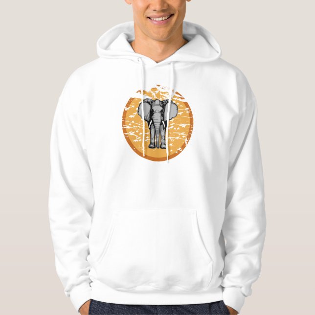 Éléphant, oiseaux, et sweat - shirts à capuche (Devant)