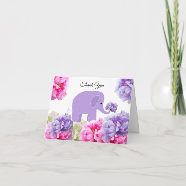 Éléphant parmi les fleurs de pivoine Merci (Devant)