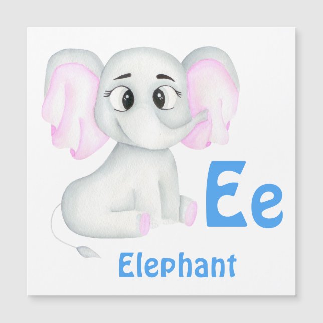 Elephant personnalise ABC : Lettre E - Ajouter vot (Devant)