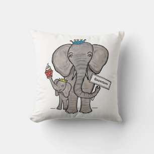 Eléphant personnalisé et coussin bébé