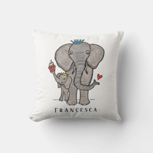 Eléphant personnalisé et coussin bébé